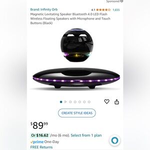 Magnetic levitating speaker Bluetooth 4.0 LED flash wireless floating speakers